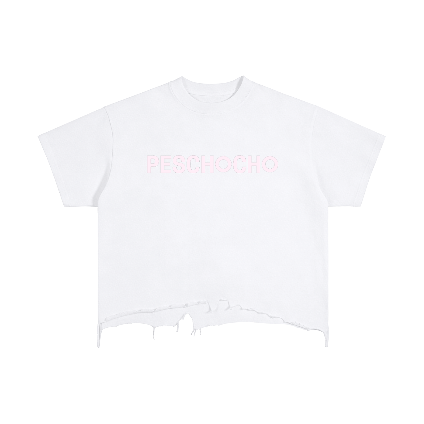 PESCHOCHO Wash Boxy Distressed Hem T-Shirt