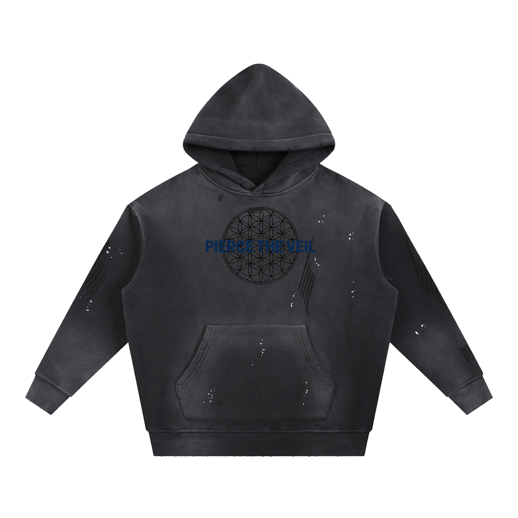 PIERCE THE VEIL Vintage Washed Frayed Fleece Hoodie