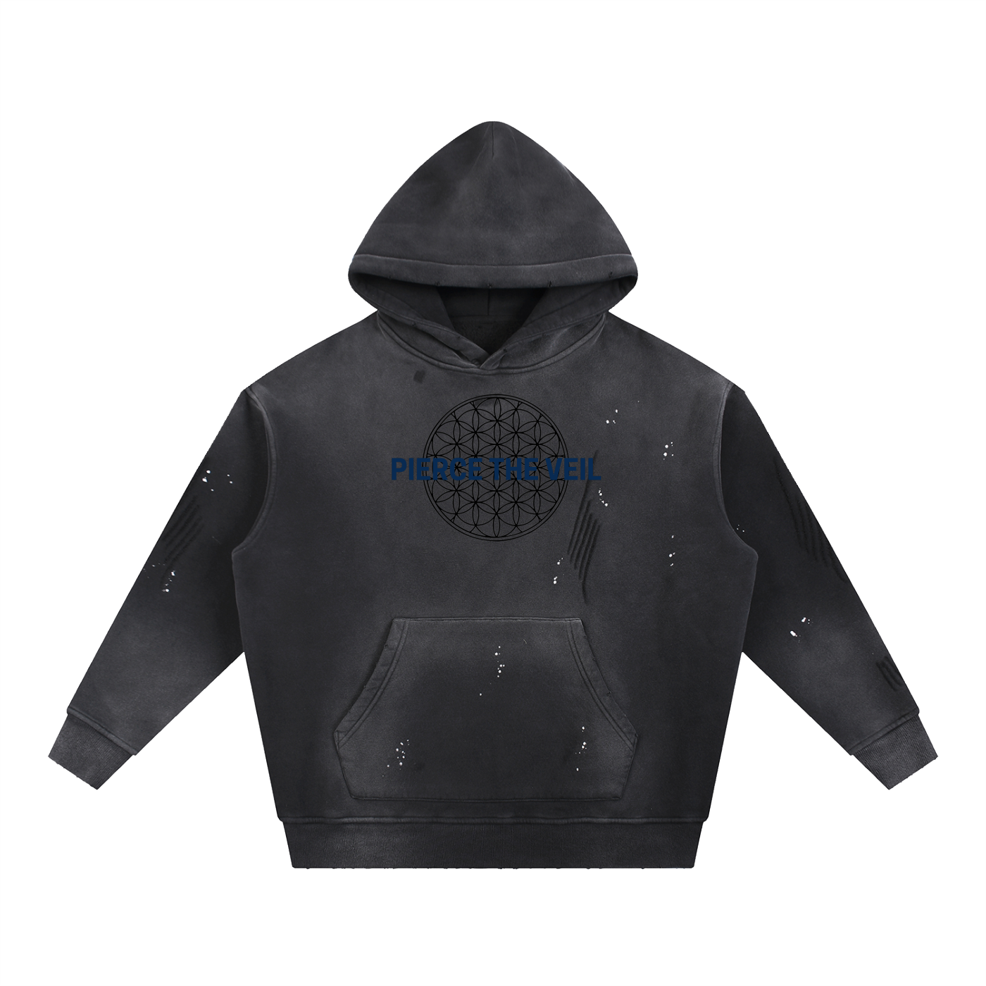 PIERCE THE VEIL Vintage Washed Frayed Fleece Hoodie