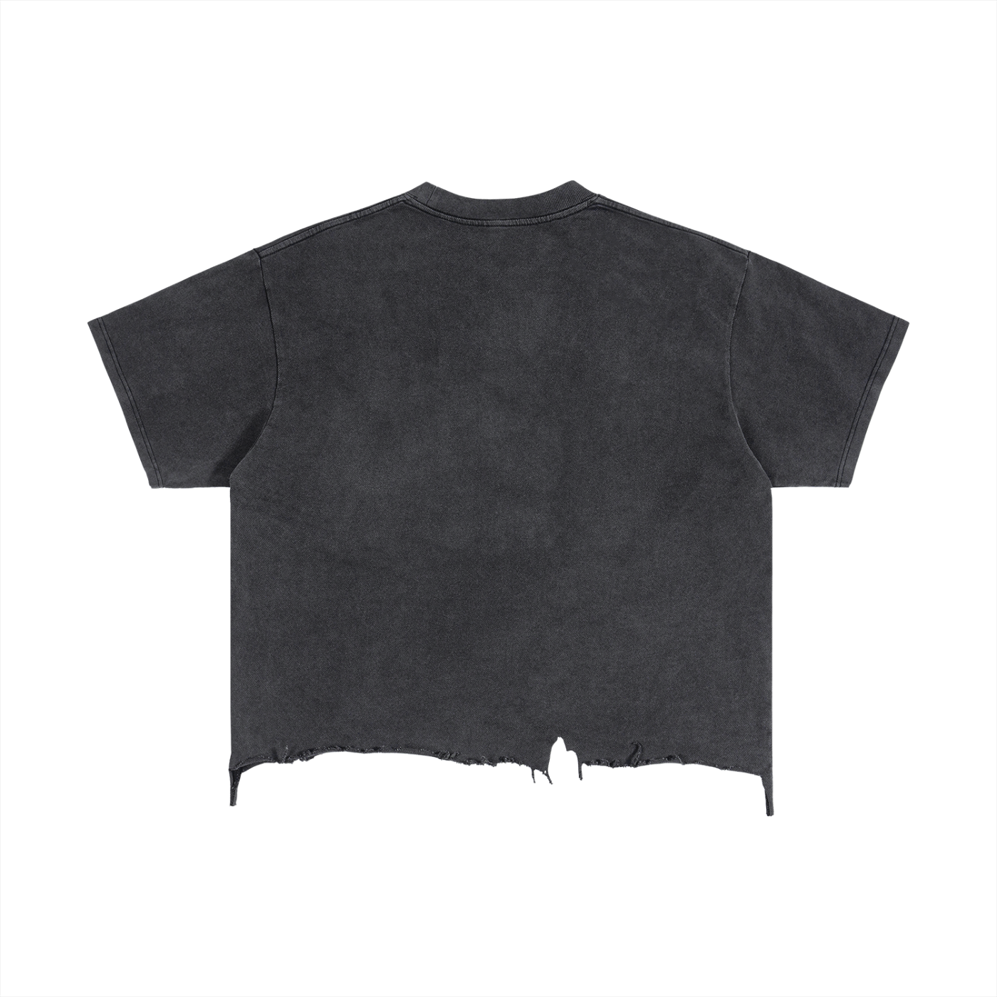PESCHOCHO Wash Boxy Distressed Hem T-Shirt