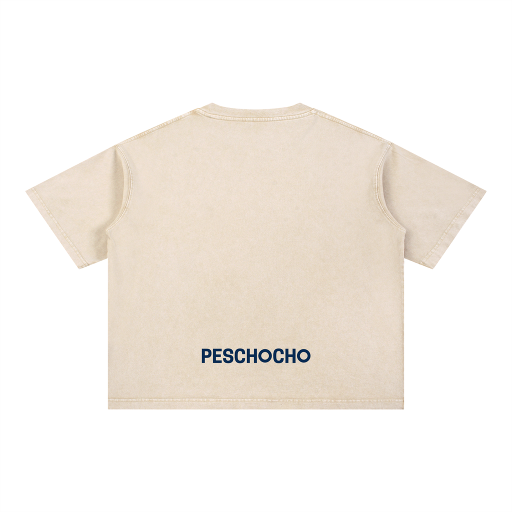 PESCHOCHO Mineral Wash Boxy Cotton T-Shirt