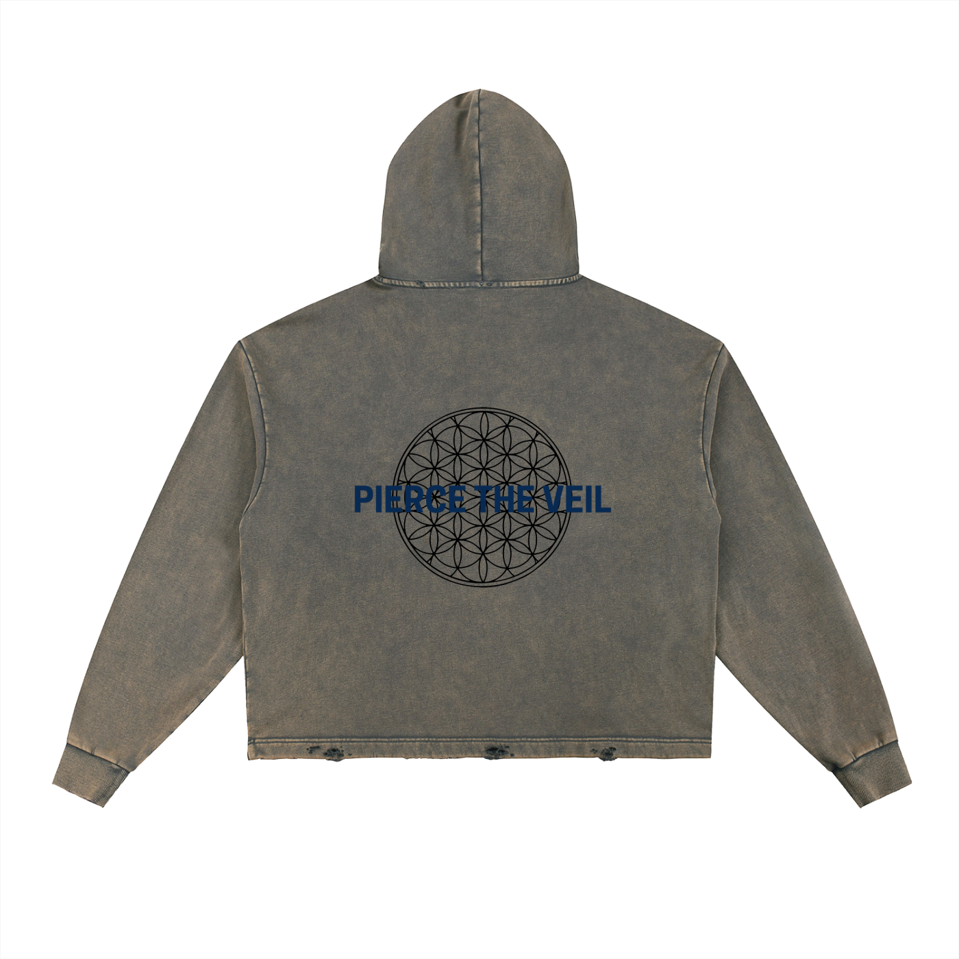PIERCE THE VEIL Vintage Washed Frayed-Hem Hoodie