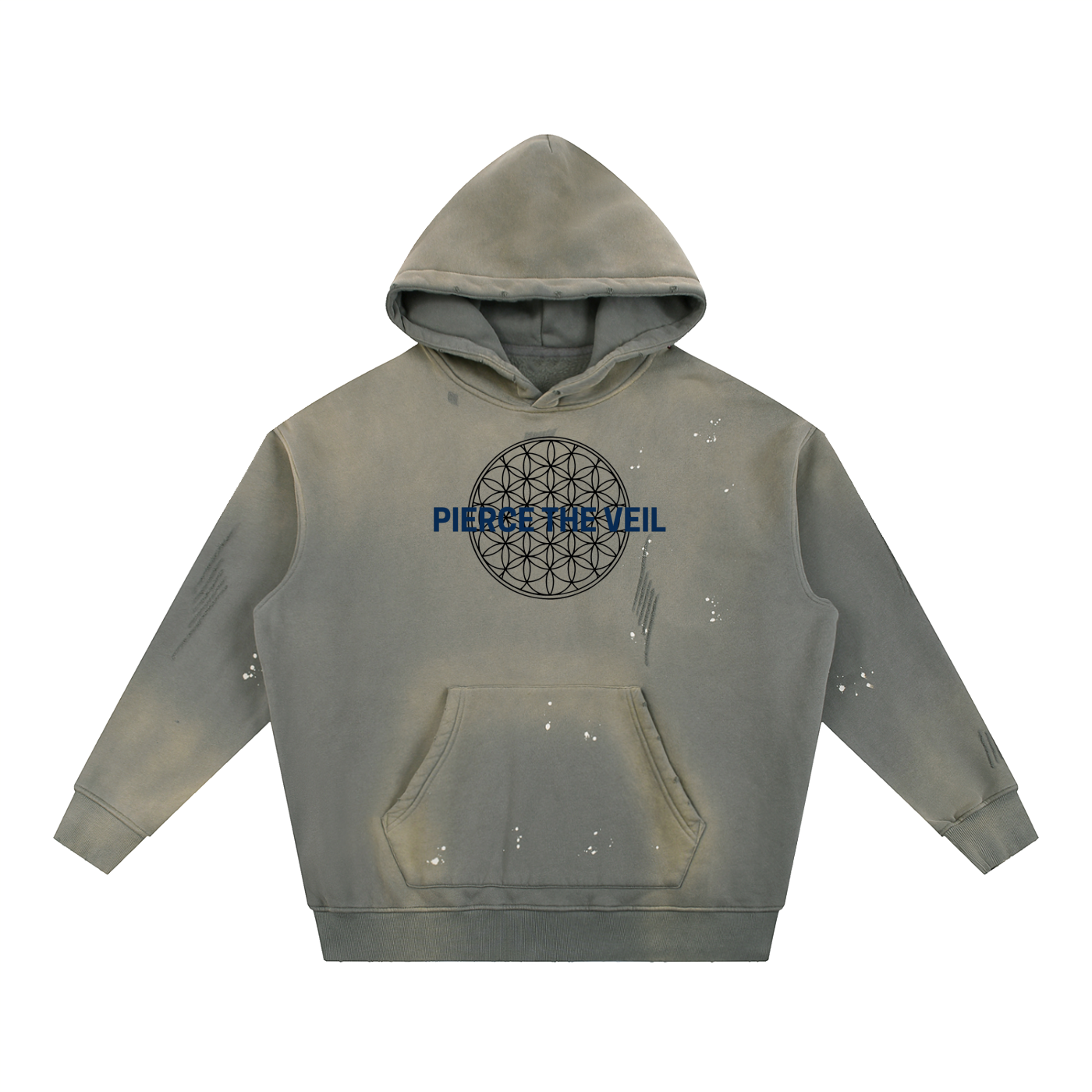 PIERCE THE VEIL Vintage Washed Frayed Fleece Hoodie