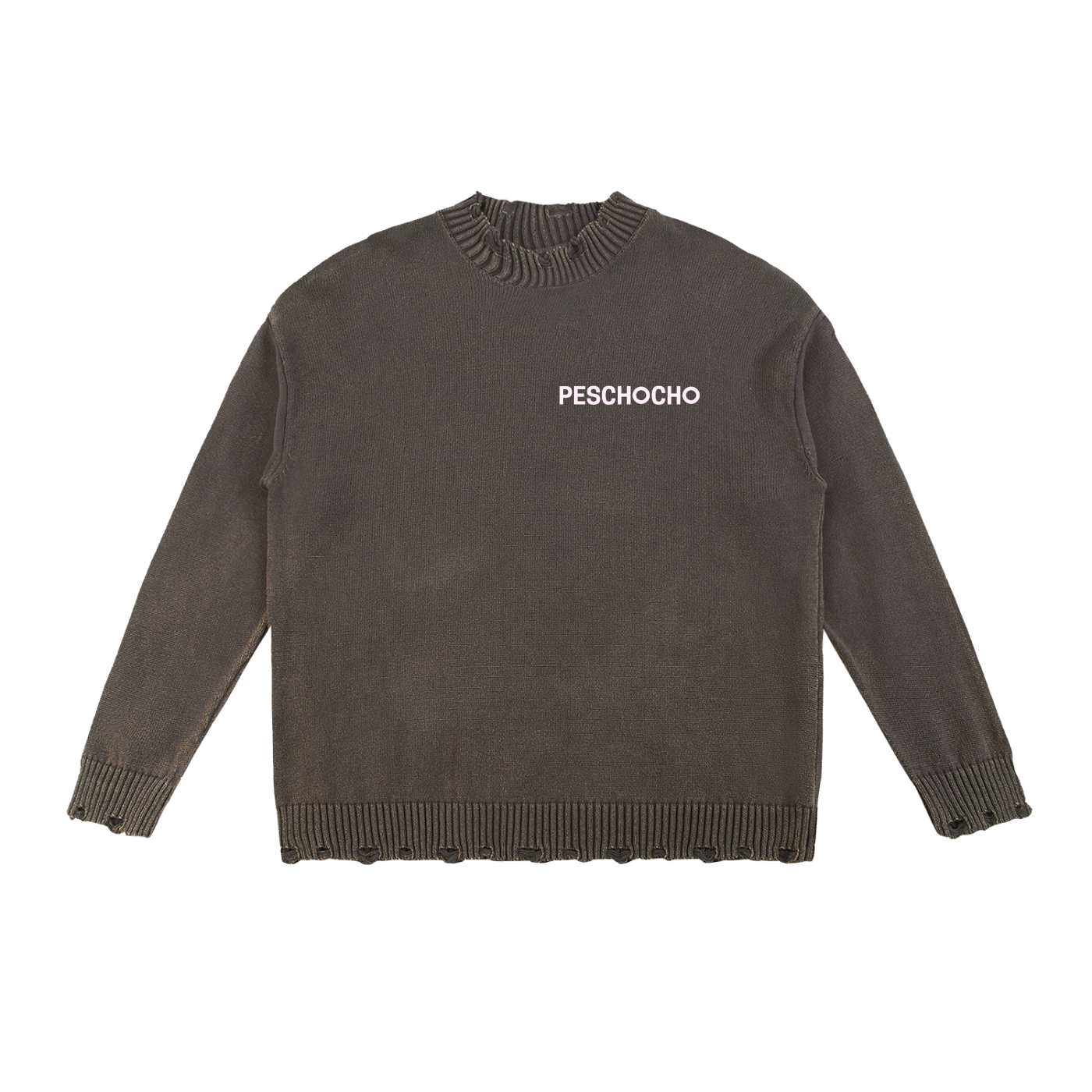 PESCHOCHO Vintage Washed Hand-Frayed Sweater