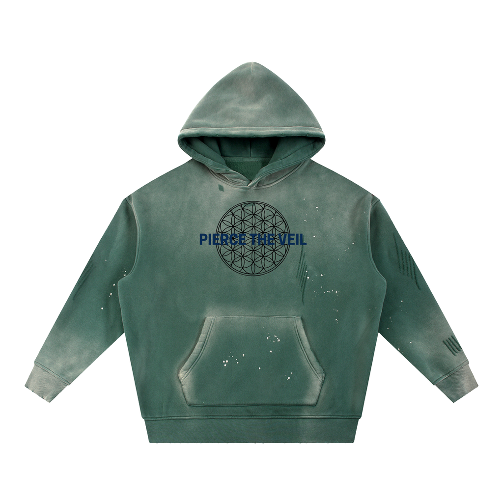PIERCE THE VEIL Vintage Washed Frayed Fleece Hoodie
