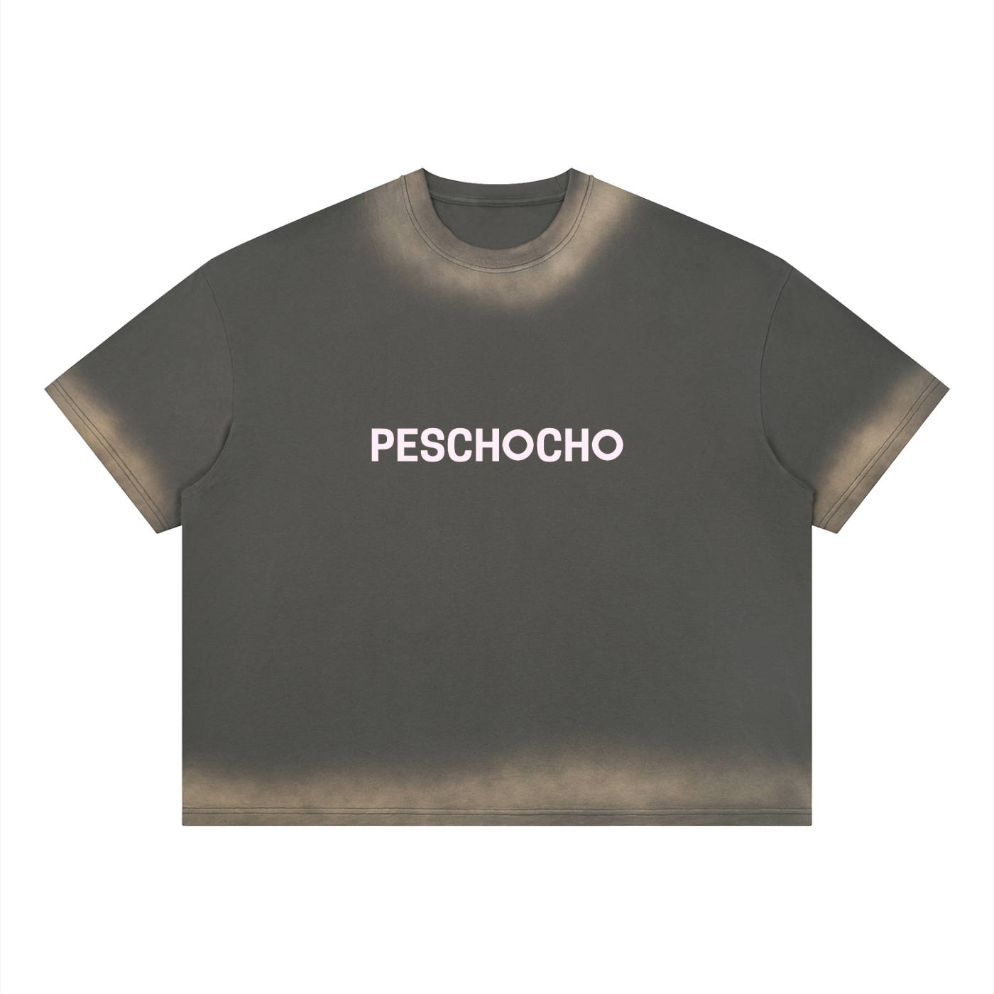PESCHOCHO Unisex Boxy Sunfade Vintage Wash T-Shirt