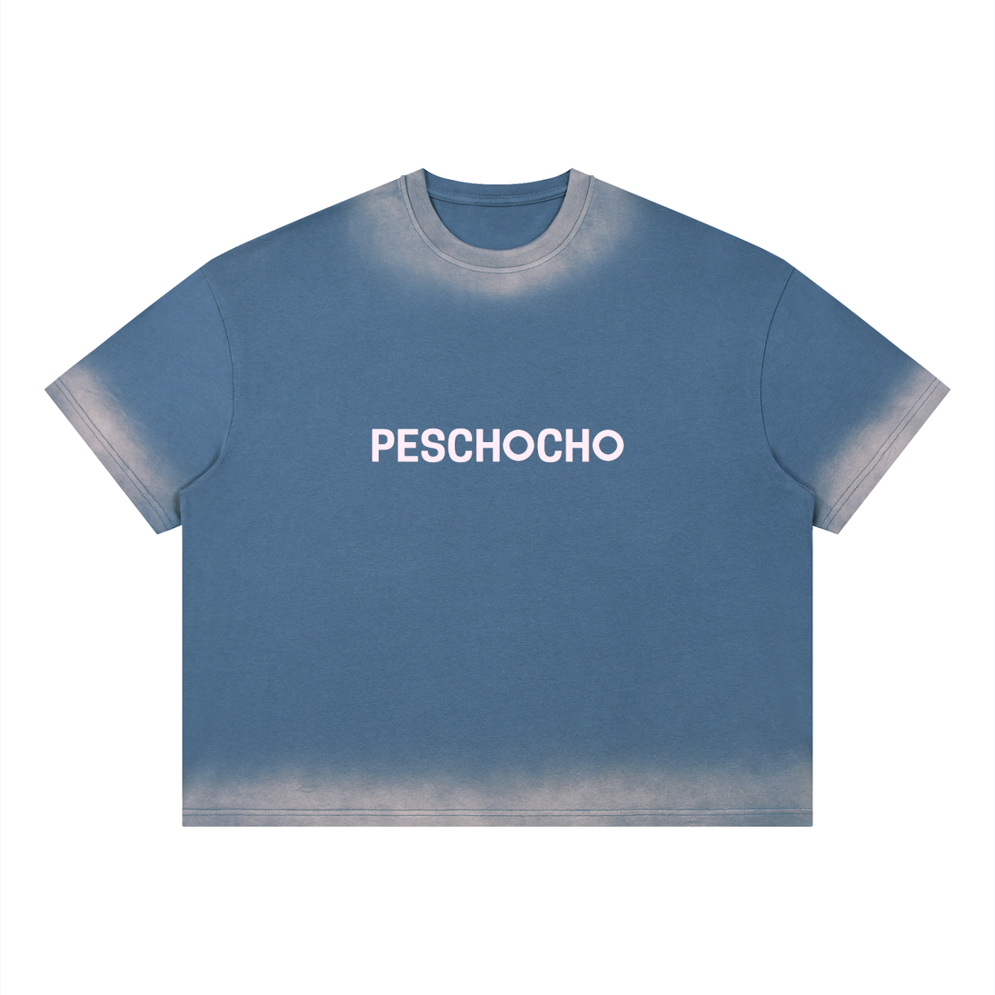 PESCHOCHO Unisex Boxy Sunfade Vintage Wash T-Shirt