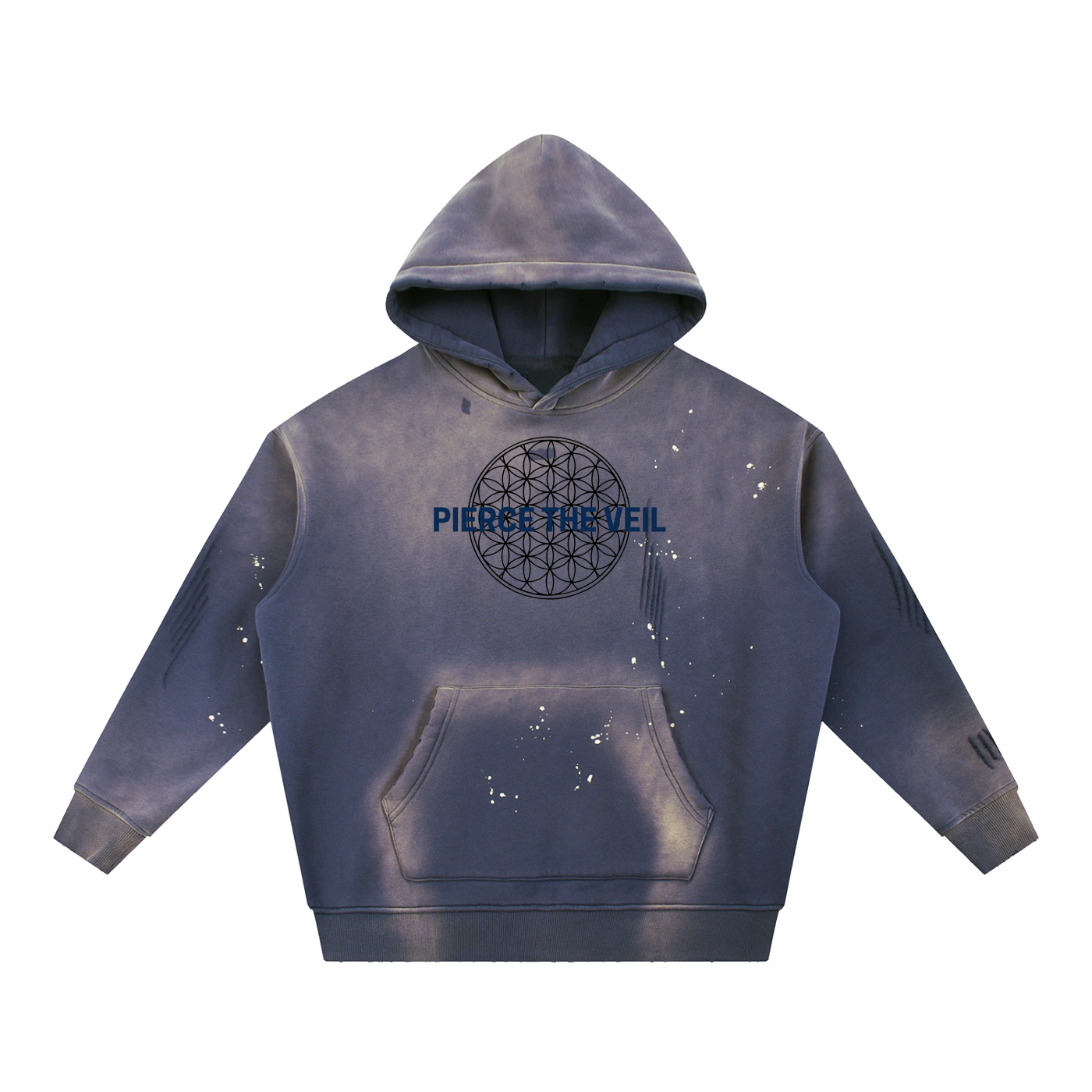 PIERCE THE VEIL Vintage Washed Frayed Fleece Hoodie