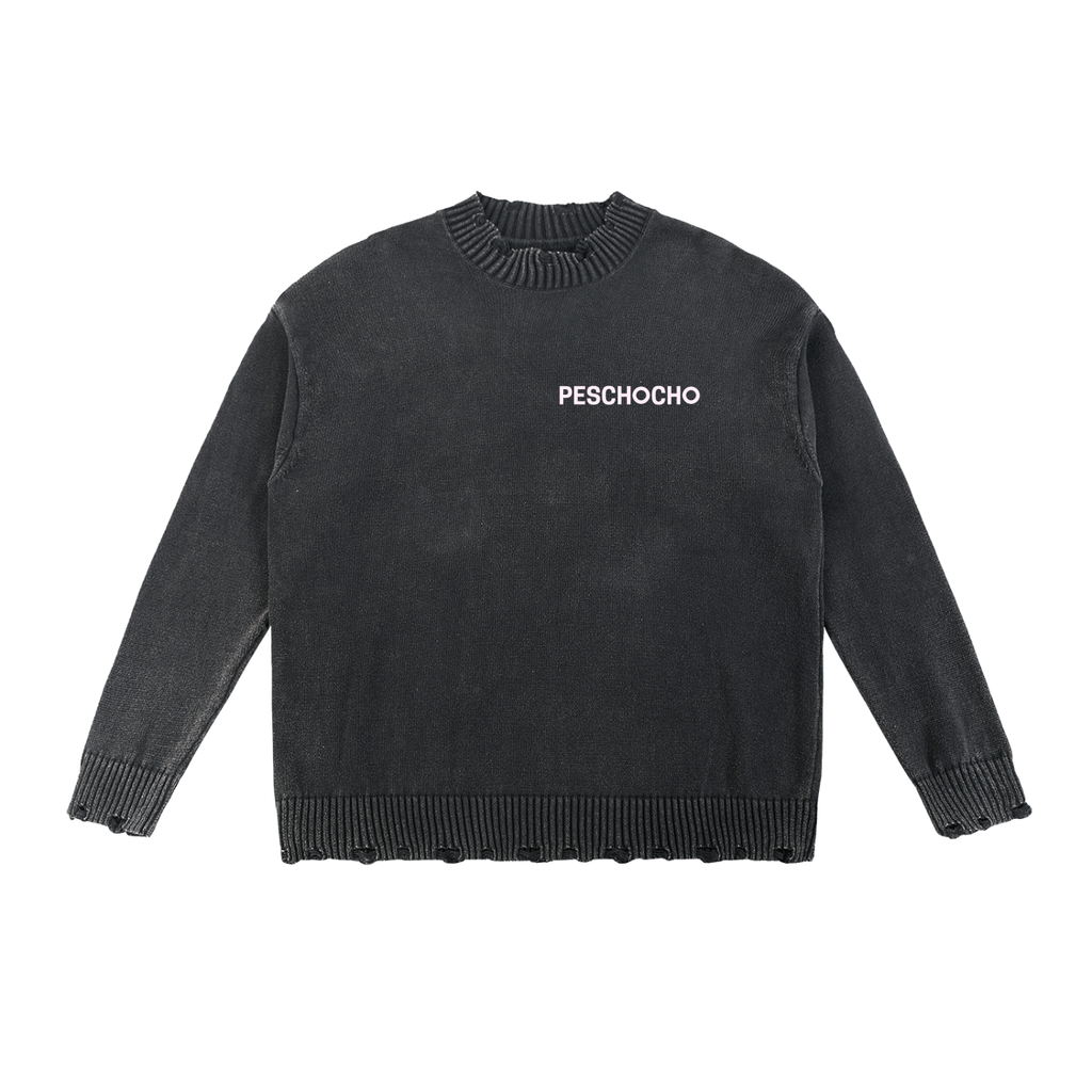 PESCHOCHO Vintage Washed Hand-Frayed Sweater