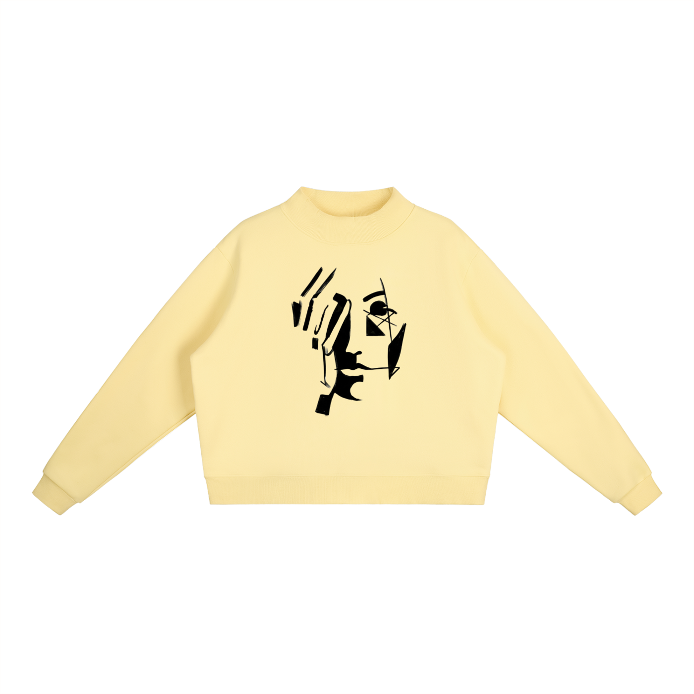 Essential Fleece Mock-Neck Crew Sweatshirt