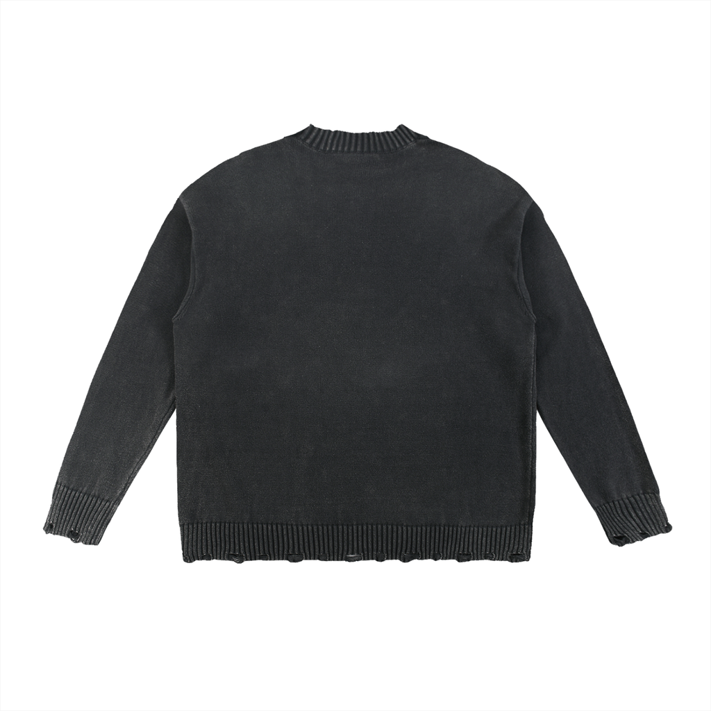 PESCHOCHO Vintage Washed Hand-Frayed Sweater