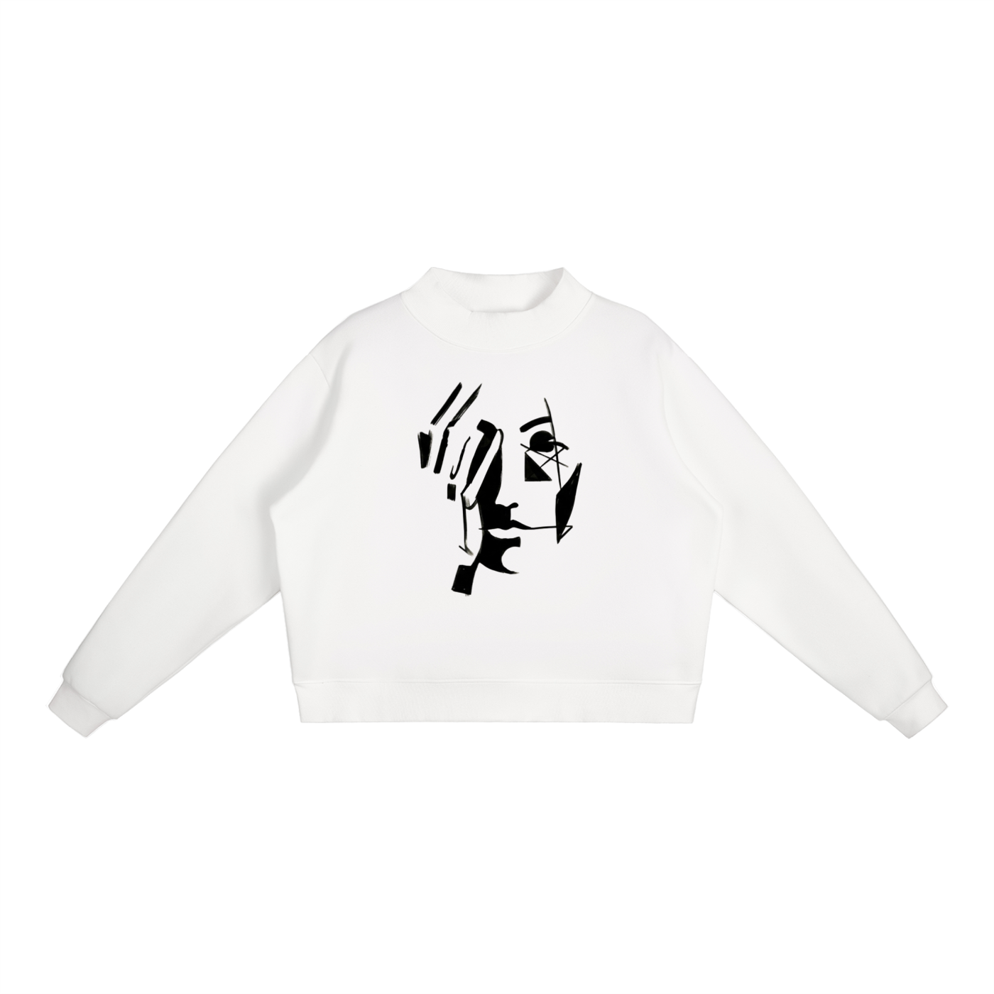 Essential Fleece Mock-Neck Crew Sweatshirt