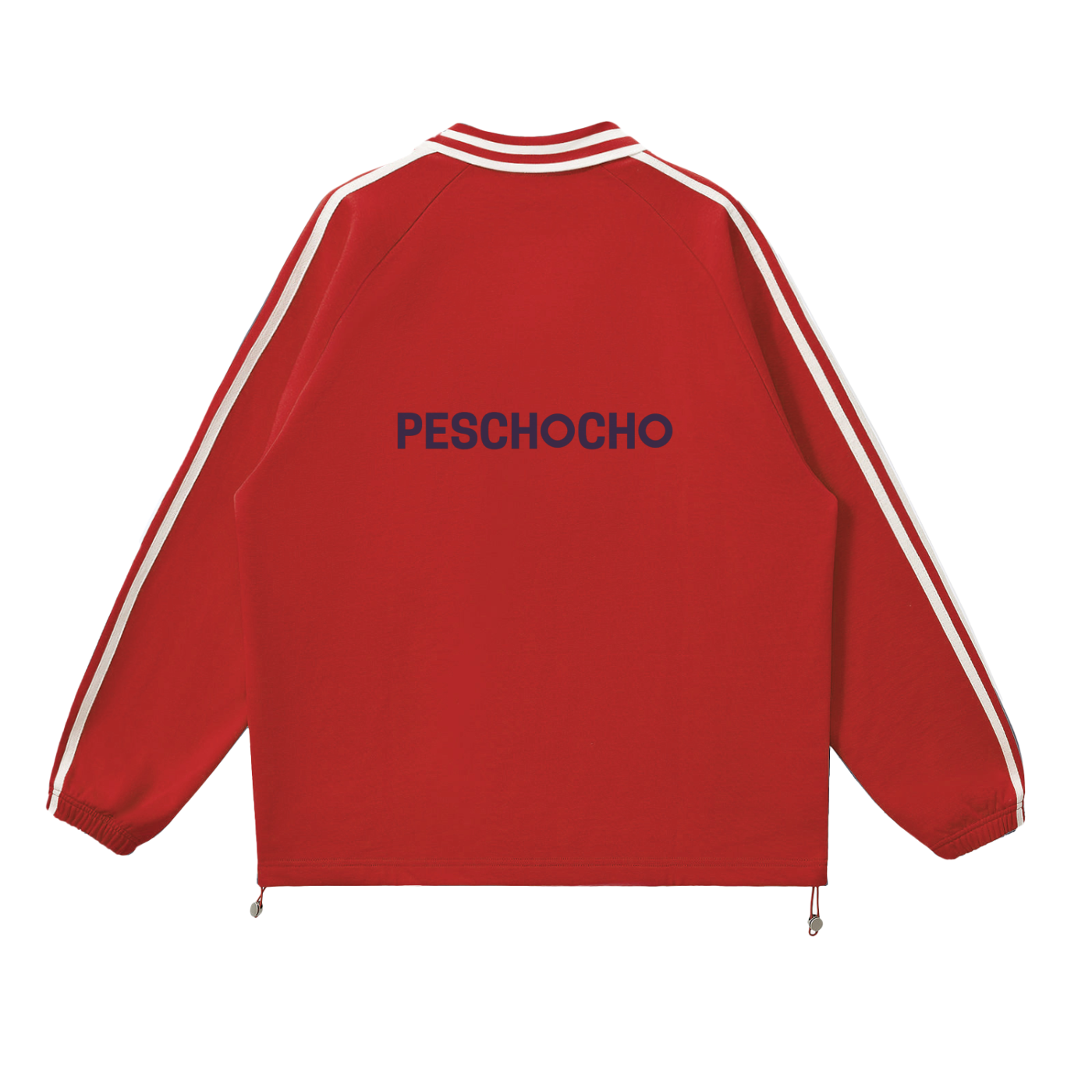 PESCHOCHO Contrast Striped Lapel Collar Sweatshirt