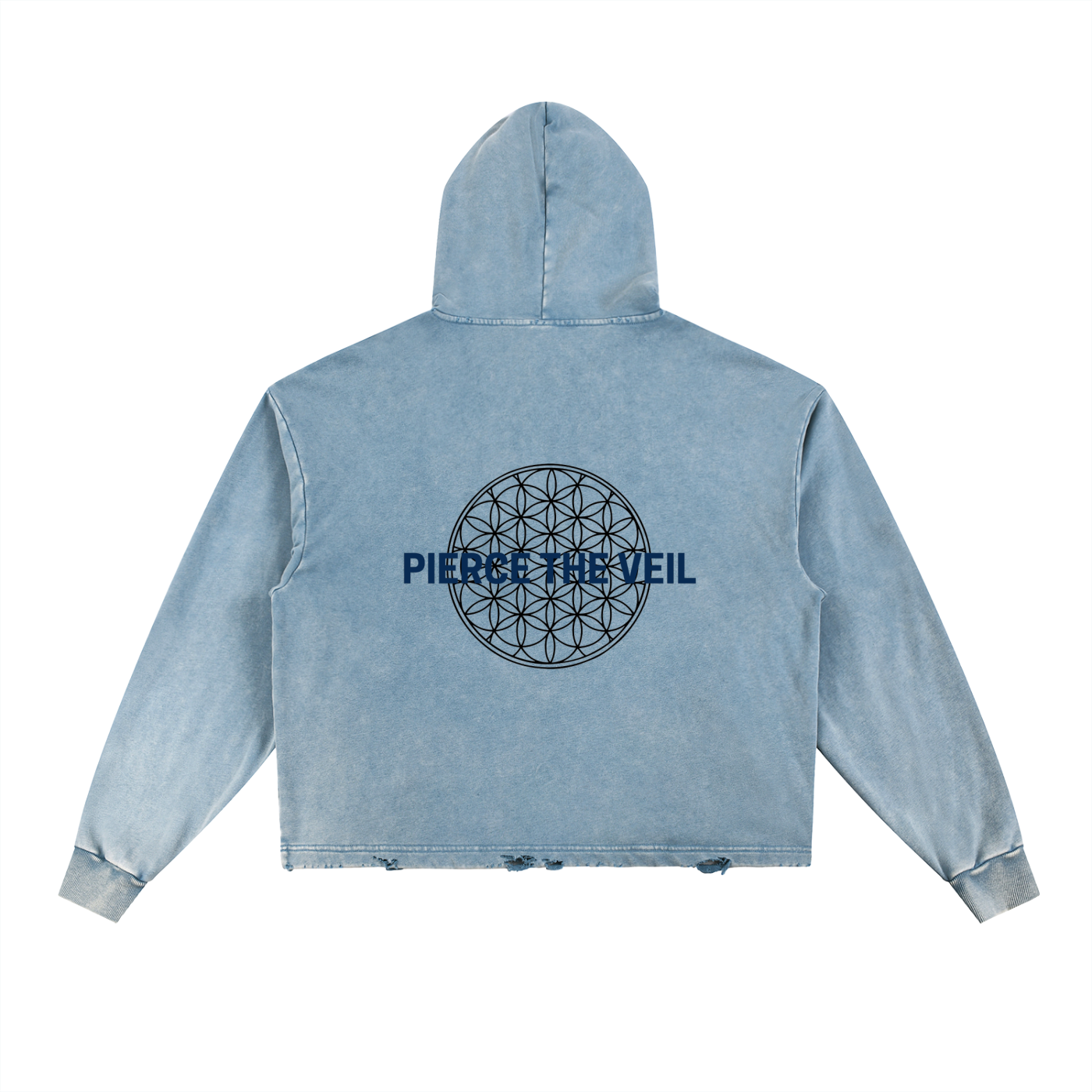 PIERCE THE VEIL Vintage Washed Frayed-Hem Hoodie